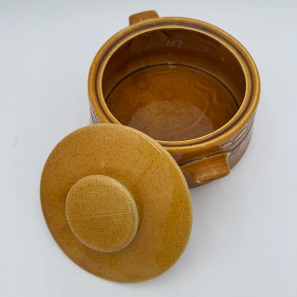 Vintage Covered Vegetable Casserole Bowl Golden Harvest by Homer Laughlin 7" - Picture 4 of 12